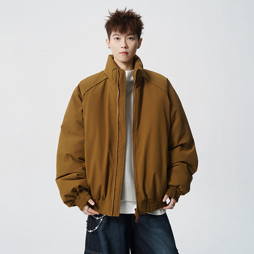 Herren Oversized Windjacke mit Stehkragen und elastischen Bündchen Nord Taschen