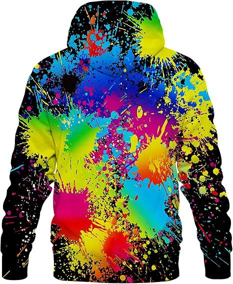 Damen Farbenfroher Hoodie mit kreativen Spritzmotiven Nord Taschen