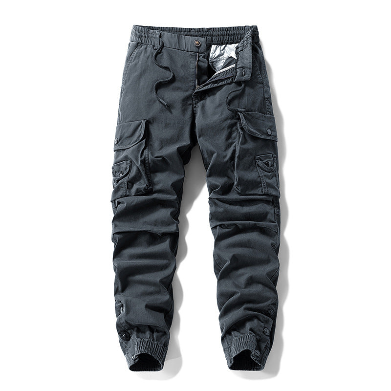 Herren Taktische Cargo-Joggerhose mit Tunnelzugbund und verstellbaren Druckknopf‑Taschen Nord Taschen