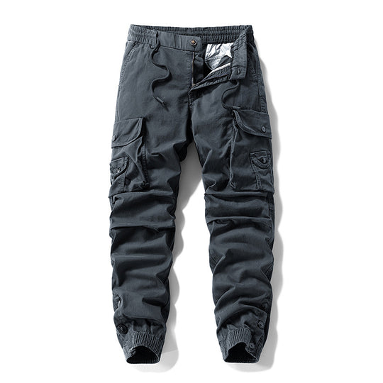 Herren Taktische Cargo-Joggerhose mit Tunnelzugbund und verstellbaren Druckknopf‑Taschen Nord Taschen