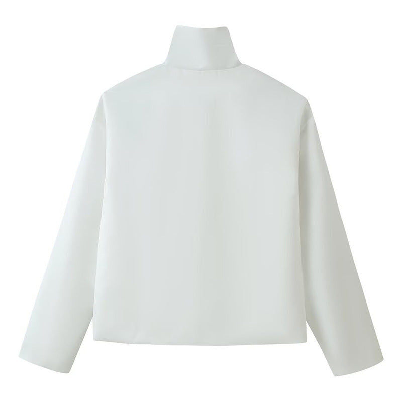Damen Kurzjacke mit Stehkragen und dekorativen Knotenverschlüssen im Mandarin‑Stil Nord Taschen