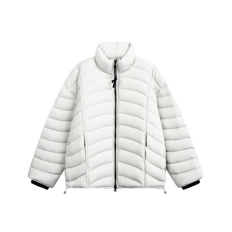 Damen Kurz geschnittene ultraleichte Steppjacke mit Stehkragen Nord Taschen