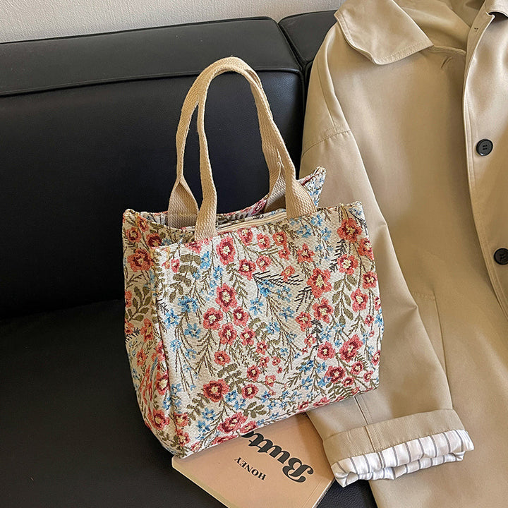 Damen Tragetasche mit floraler Stickerei Nord Taschen