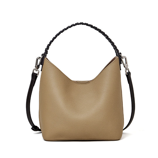 Damen Hobo-Tasche mit geflochtenem Tragegriff und weicher Lederstruktur Nord Taschen