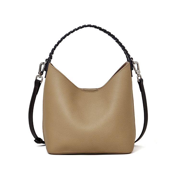 Damen Hobo-Tasche mit geflochtenem Tragegriff und weicher Lederstruktur Nord Taschen