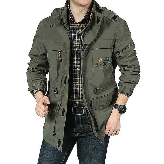 Herren Multifunktionale Fieldjacke im Utility‑Design mit Kapuze und Mehrfachtaschen Nord Taschen