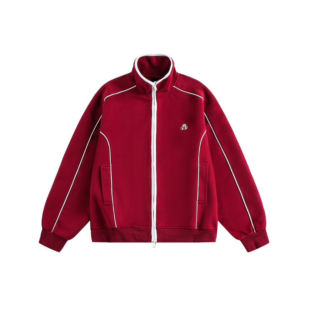 Damen Oversize-Sweatjacke mit Stehkragen und Zwei-Wege-Reißverschluss Nord Taschen