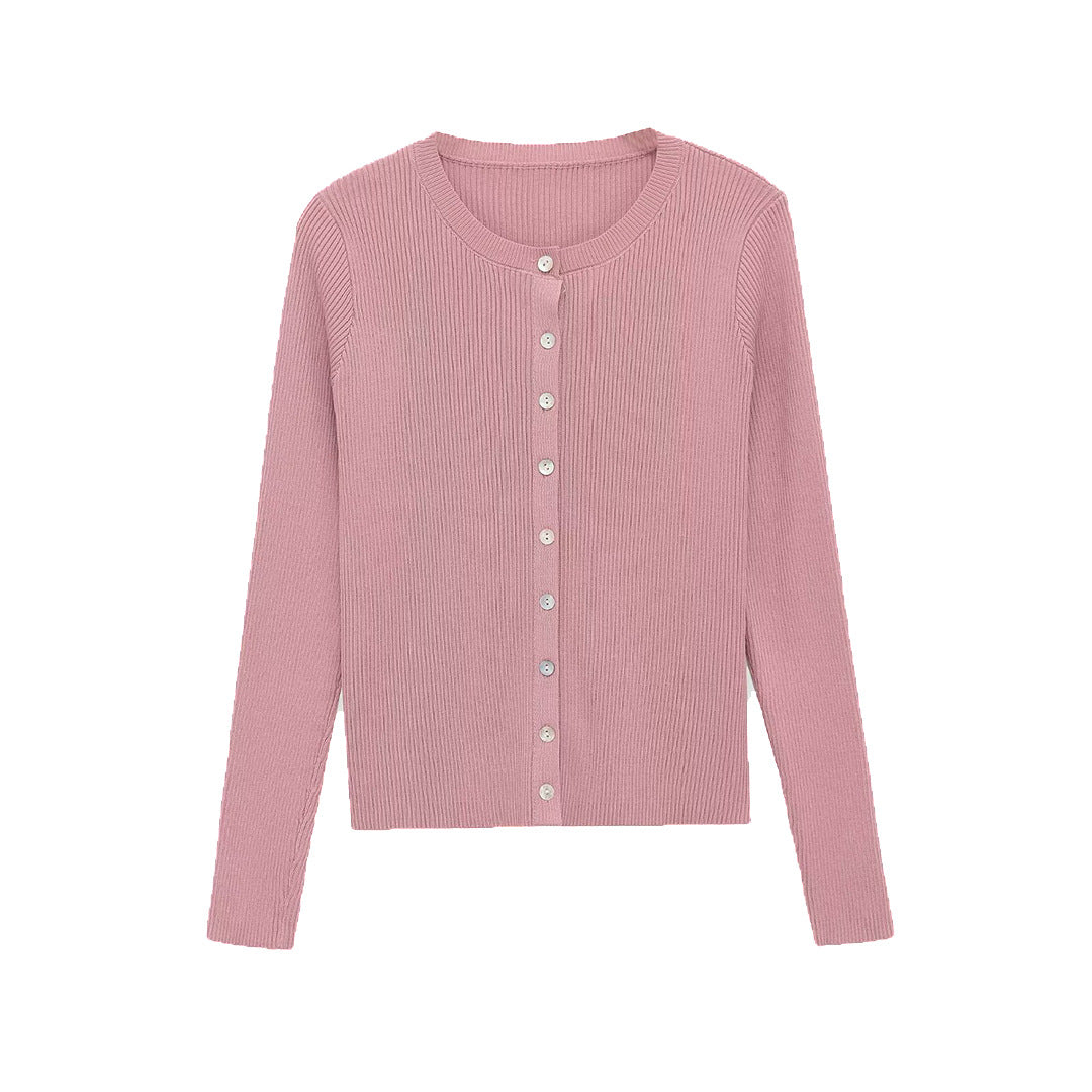 Damen Feinstrick-Cardigan mit Rippstruktur und durchgehender Knopfleiste Nord Taschen