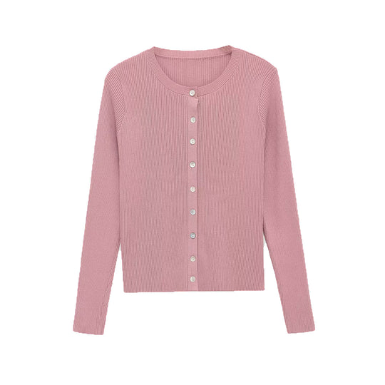 Damen Feinstrick-Cardigan mit Rippstruktur und durchgehender Knopfleiste Nord Taschen