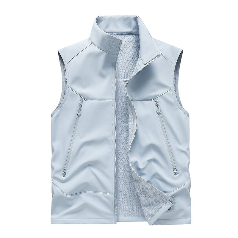 Herren Wasserabweisende Softshell-Weste mit Stehkragen, Reißverschlusstaschen & Atmungsaktivem Futter Nord Taschen
