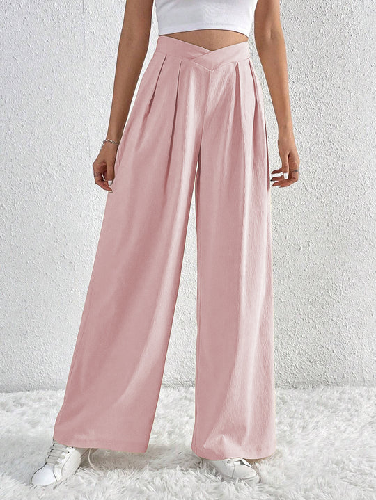 Damen hohe Bund Culotte-Hose mit Faltenlegung und weitem Bein Nord Taschen