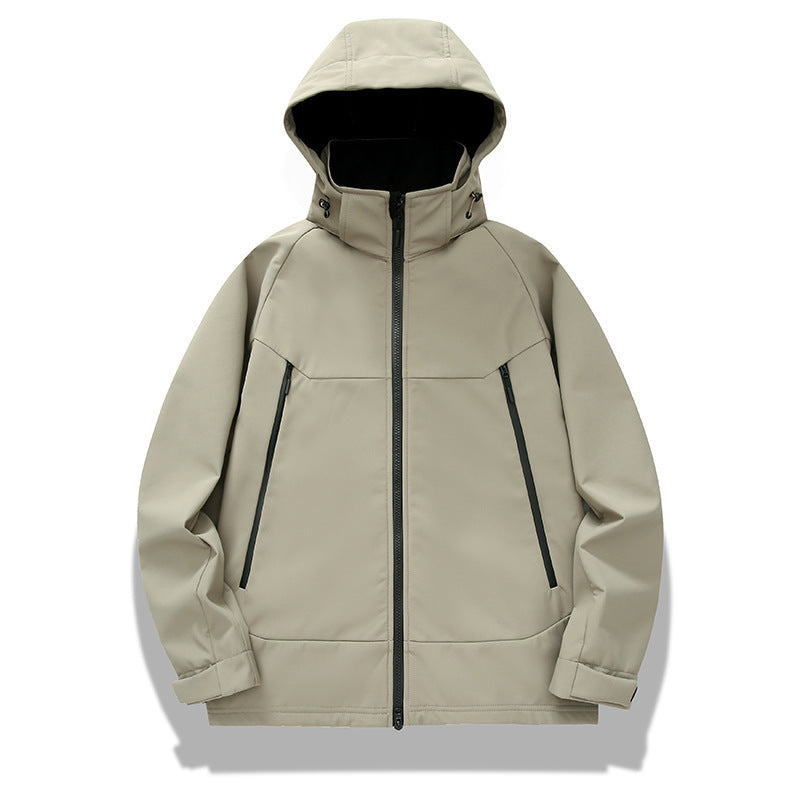 Herren technische Softshelljacke mit Kapuze, verschweißten Nähten und ergonomischem Raglanärmel Nord Taschen