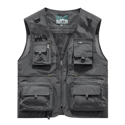 Herren Multifunktionale Cargo-Utility-Weste mit zahlreichen Reißverschlussfächern und D-Ringen Nord Taschen