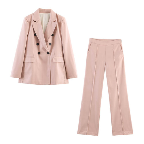 Damen Weite High‑Waist Anzughose mit Bügelfalte und Seitentaschen Nord Taschen