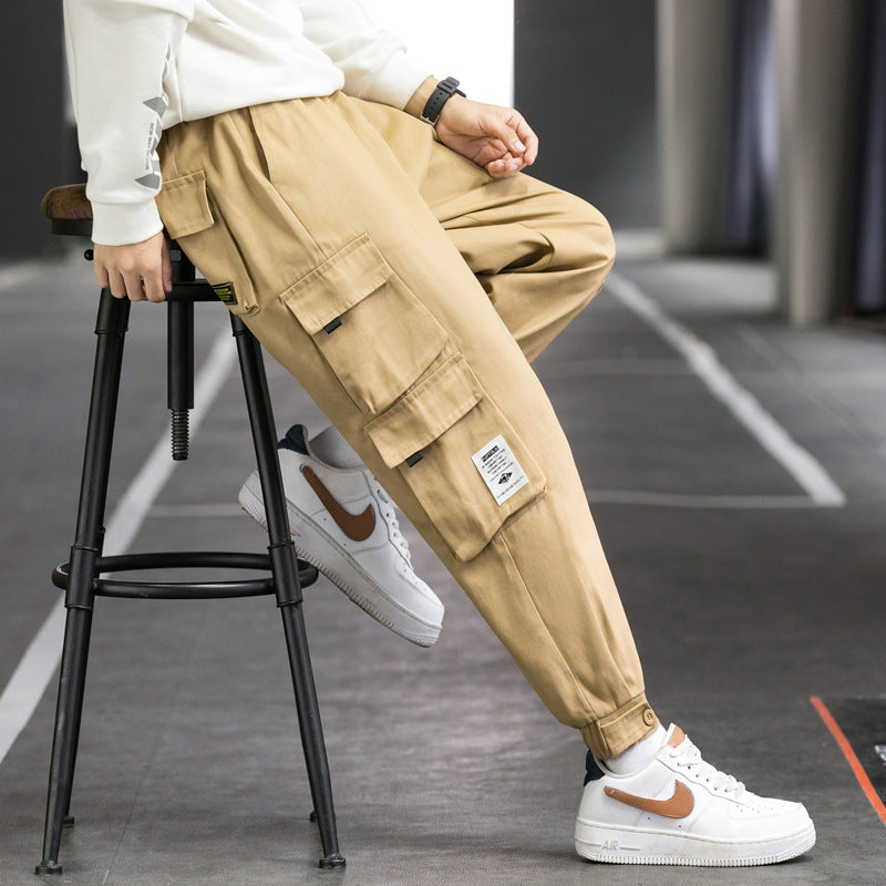 Herren Cargo-Joggerhose mit mehreren aufgesetzten Taschen, elastischem Bund und gekräuselten Knöcheln Nord Taschen