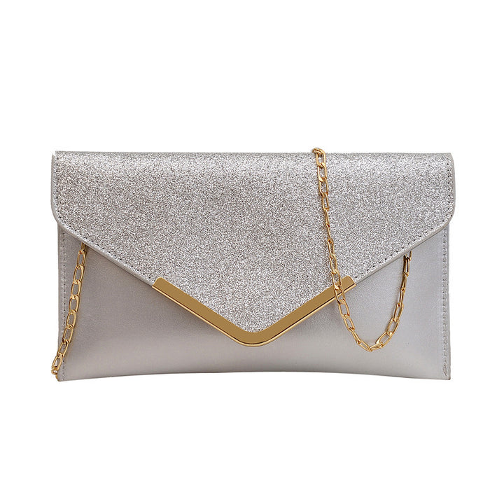 Damen Glamouröse Clutch-Tasche mit funkelndem Obertuch und goldenen Akzenten Nord Taschen