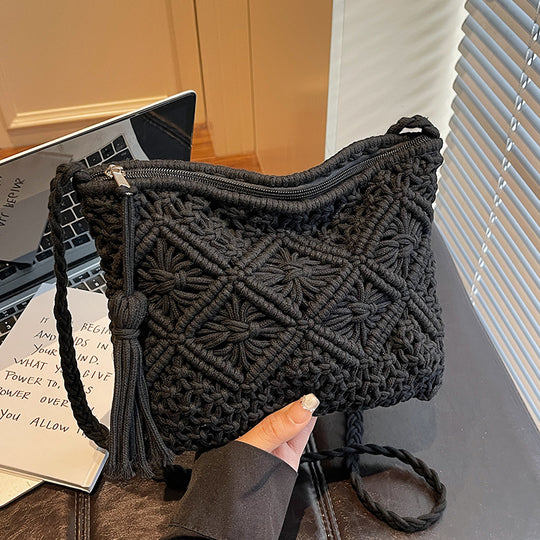 Damen Makramee Clutch Tasche Nord Taschen