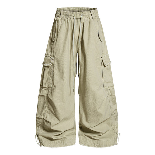 Damen Weite Cargo-Hose mit elastischem Bund, Cargo-Taschen und verstellbarem Saum Nord Taschen