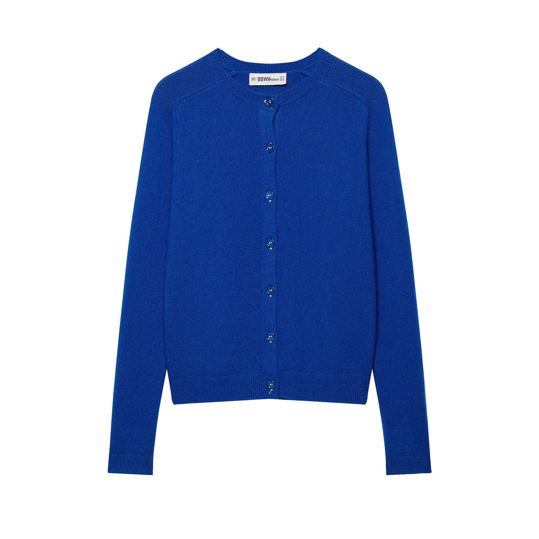Damen Feinstrick-Cropped-Cardigan mit Rundhalsausschnitt und Perlmuttknöpfen Nord Taschen