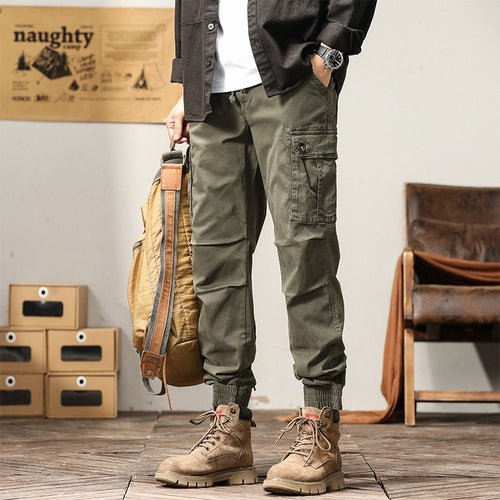 Herren Cargo-Joggerhose mit Kordelzug, Mehrfachtaschen & elastischen Bündchen Nord Taschen
