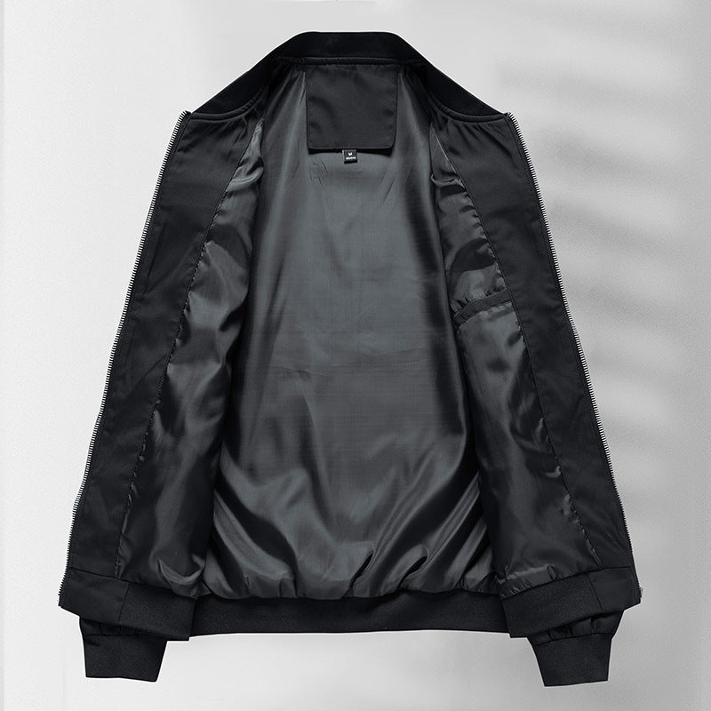 Herren schlichter Slim-Fit Zipper-Blouson mit Stehkragen, tonalen Nahtdetails und elastischen Bündchen Nord Taschen