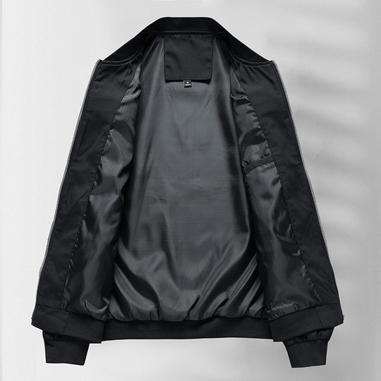 Herren schlichter Slim-Fit Zipper-Blouson mit Stehkragen, tonalen Nahtdetails und elastischen Bündchen Nord Taschen