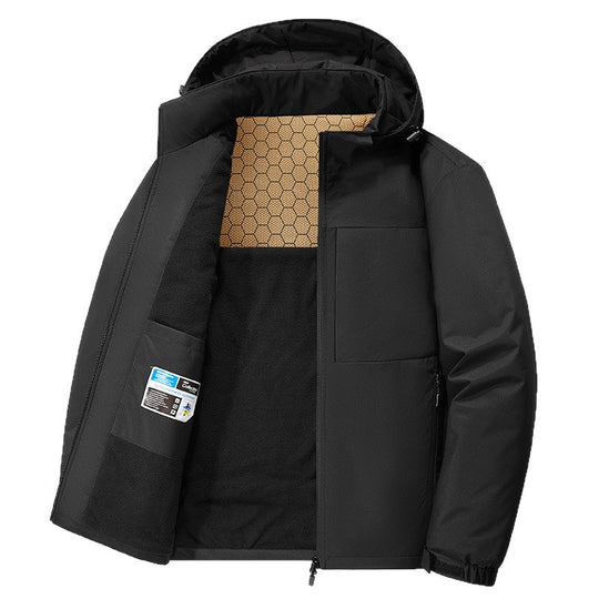 Herren Thermo-Softshell-Parka mit Fleece-Innenfutter und Honeycomb-Isolationsmembran Nord Taschen