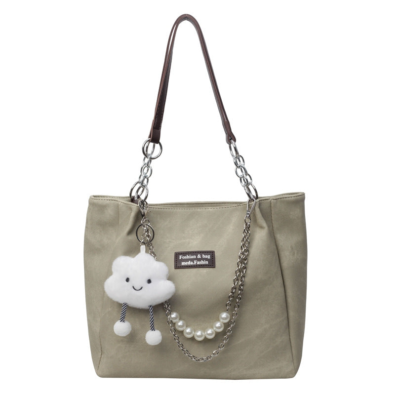 Damen modische Handtasche mit kreativem Plüsch-Anhänger Nord Taschen