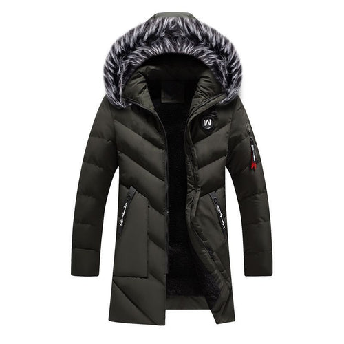 Herren Wattierter Thermoparka mit Kunstfellkapuze und Innenfutter aus Fleece Nord Taschen