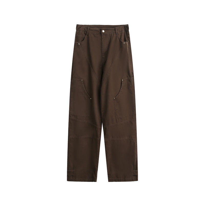 Damen Weite High‑Waist Cargo‑Hose mit Multifunktionstaschen und verstellbarem Saum Nord Taschen