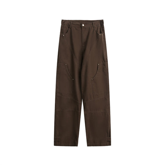 Damen Weite High‑Waist Cargo‑Hose mit Multifunktionstaschen und verstellbarem Saum Nord Taschen