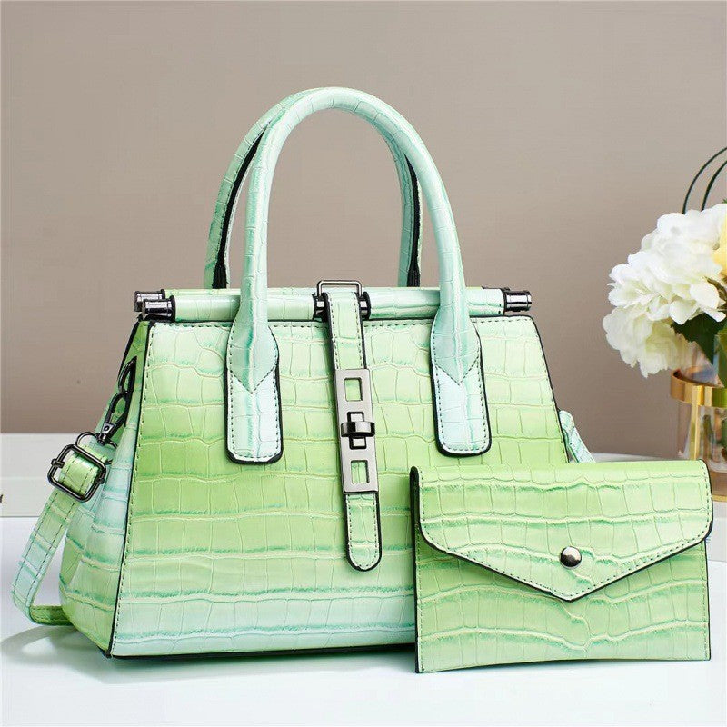 Damen Handtasche im eleganten Krokodil-Look mit abnehmbarer Clutch Nord Taschen