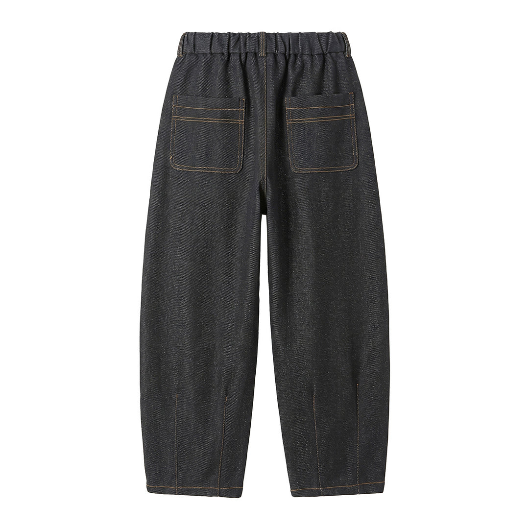 Damen Hochtaillierte Relaxed-Jeanshose mit Bundfalten, Teilungsnähten und elastischem Rückbund Nord Taschen
