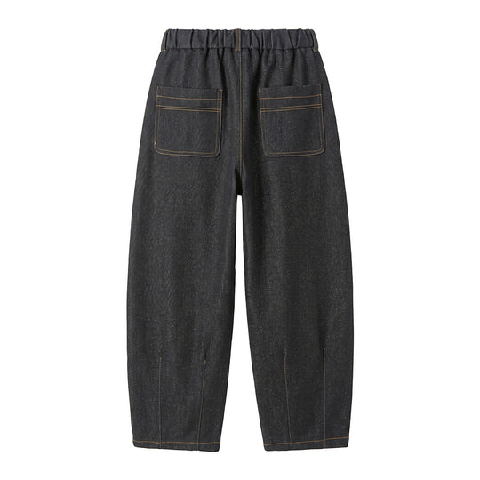 Damen Hochtaillierte Relaxed-Jeanshose mit Bundfalten, Teilungsnähten und elastischem Rückbund Nord Taschen