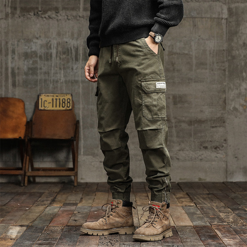 Herren Cargo-Jogginghose im urbanen Utility‑Stil mit elastischem Tunnelzugbund und verstärkten Kniepartien Nord Taschen