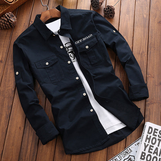 Herren Longline Canvas-Overshirt im Utility-Stil mit Brustpattentaschen Nord Taschen
