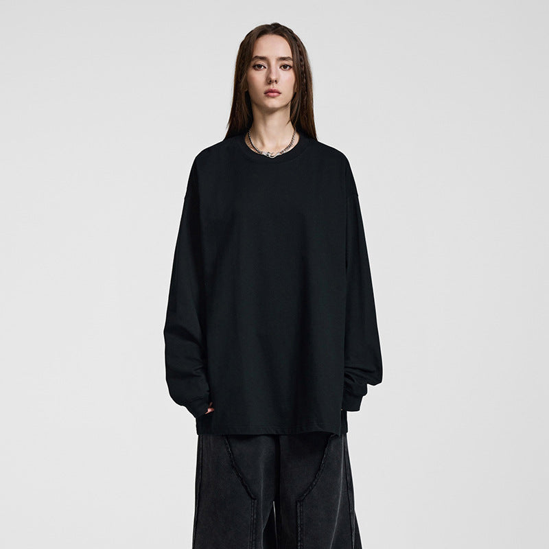 Herren Oversize-Langarmshirt mit überschnittener Schulter und Rundhalsausschnitt Nord Taschen