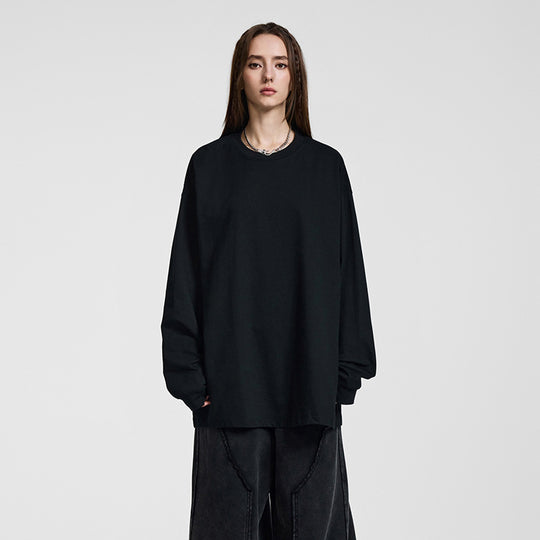 Herren Oversize-Langarmshirt mit überschnittener Schulter und Rundhalsausschnitt Nord Taschen