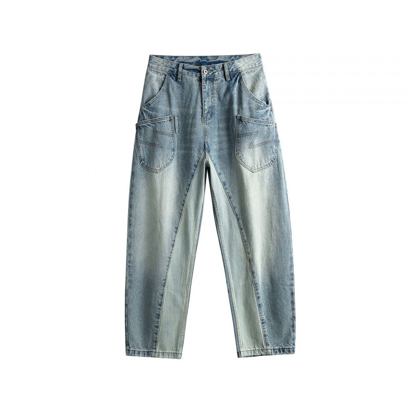 Damen Baggy-Jeans im Panel‑Design mit tiefem Bund und großen Schubtaschen Nord Taschen