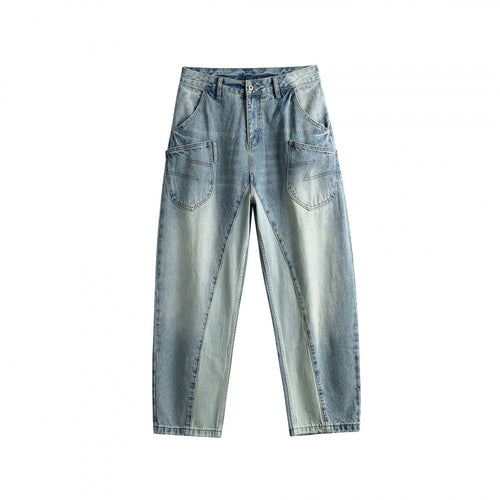 Damen Baggy-Jeans im Panel‑Design mit tiefem Bund und großen Schubtaschen Nord Taschen