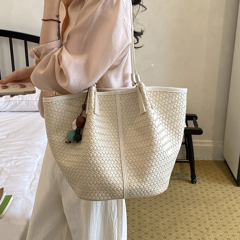 Damen hochwertige Geflecht Shopper-Tasche Nord Taschen
