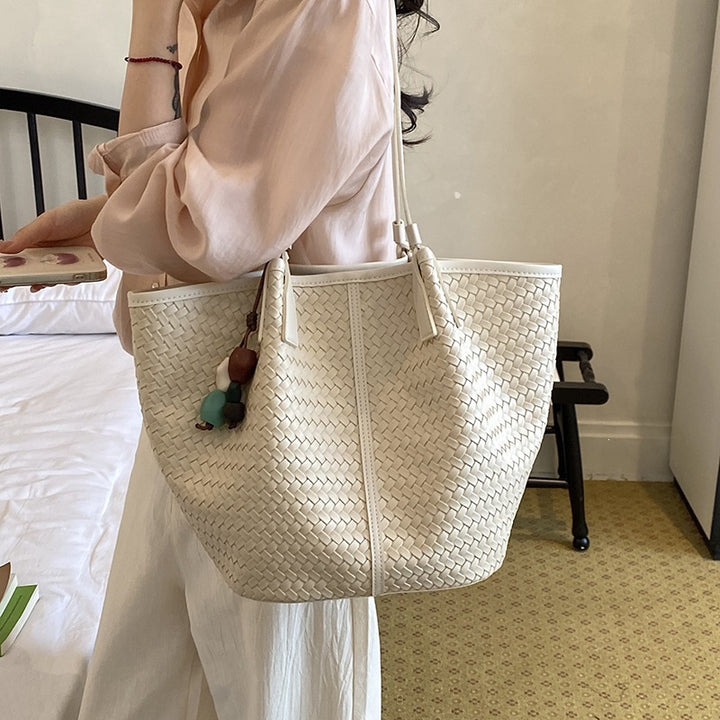Damen hochwertige Geflecht Shopper-Tasche Nord Taschen