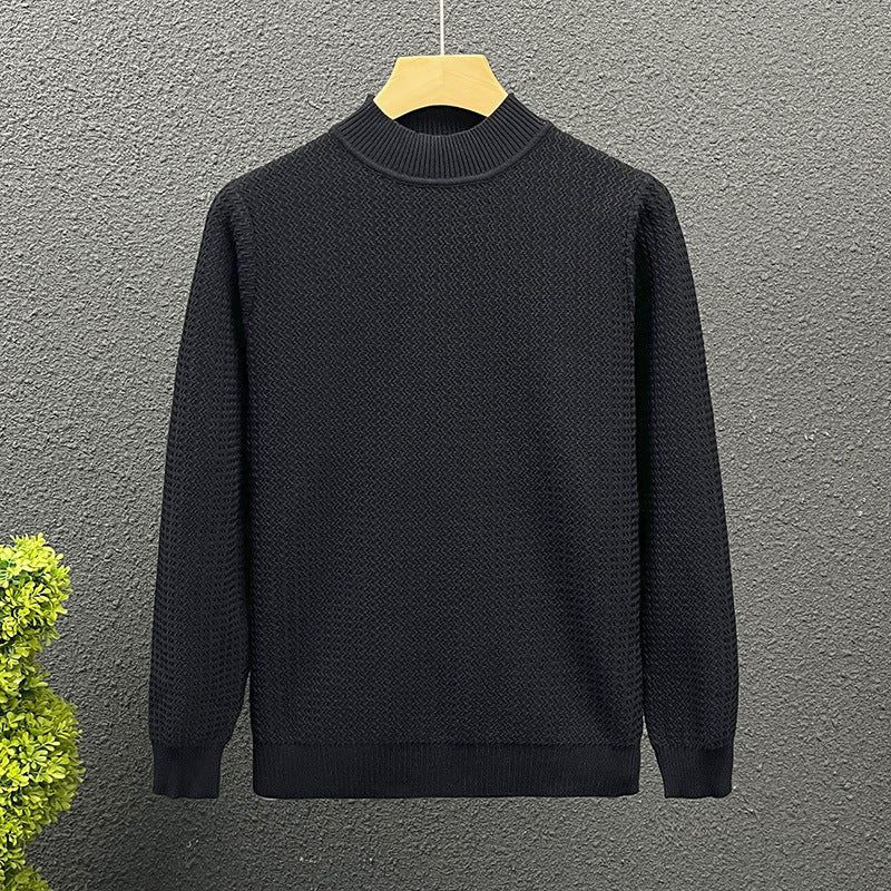 Damen Strukturierter Rollkragenpullover aus feinem Waffelstrick Nord Taschen