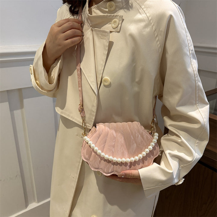 Damen modische Umhängetasche mit einer prächtigen Rüschendetails und eleganten Perlenakzenten Nord Taschen