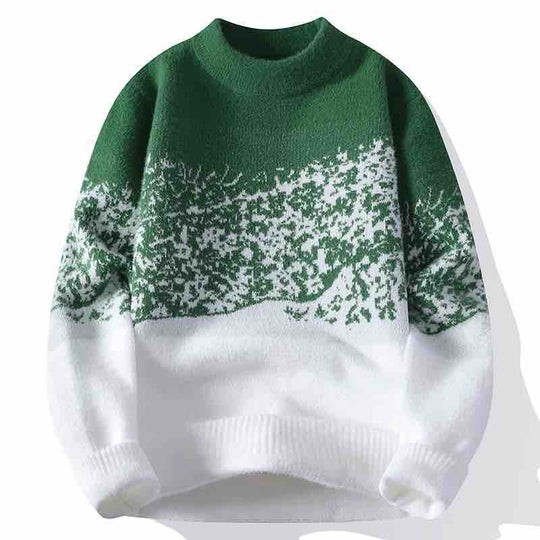 Unisex Oversized Strickpullover mit Jacquardstruktur und Rundhalsausschnitt Nord Taschen