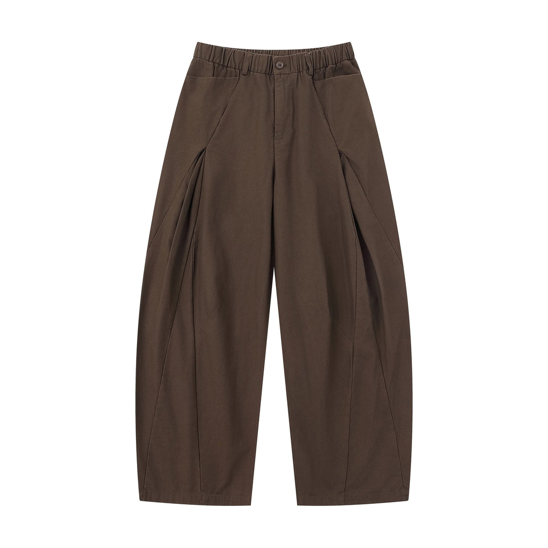 Damen Weite Culotte-Hose mit dekorativen Falten und elastischem Bund Nord Taschen
