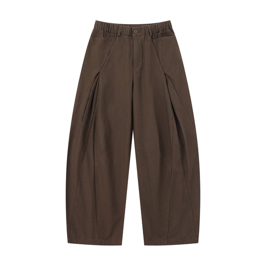 Damen Weite Culotte-Hose mit dekorativen Falten und elastischem Bund Nord Taschen