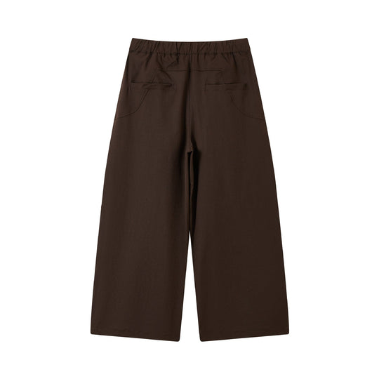 Damen weite verkürzte Bundfaltenhose mit Tunnelzug und Cargotaschen Nord Taschen