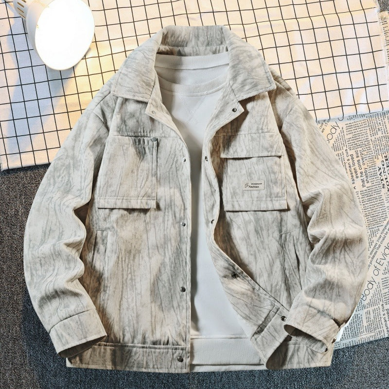 Herren Utility-Overshirt aus Vintage-Optik mit Druckknopfleiste, Pattentaschen & gebürsteter Struktur Nord Taschen