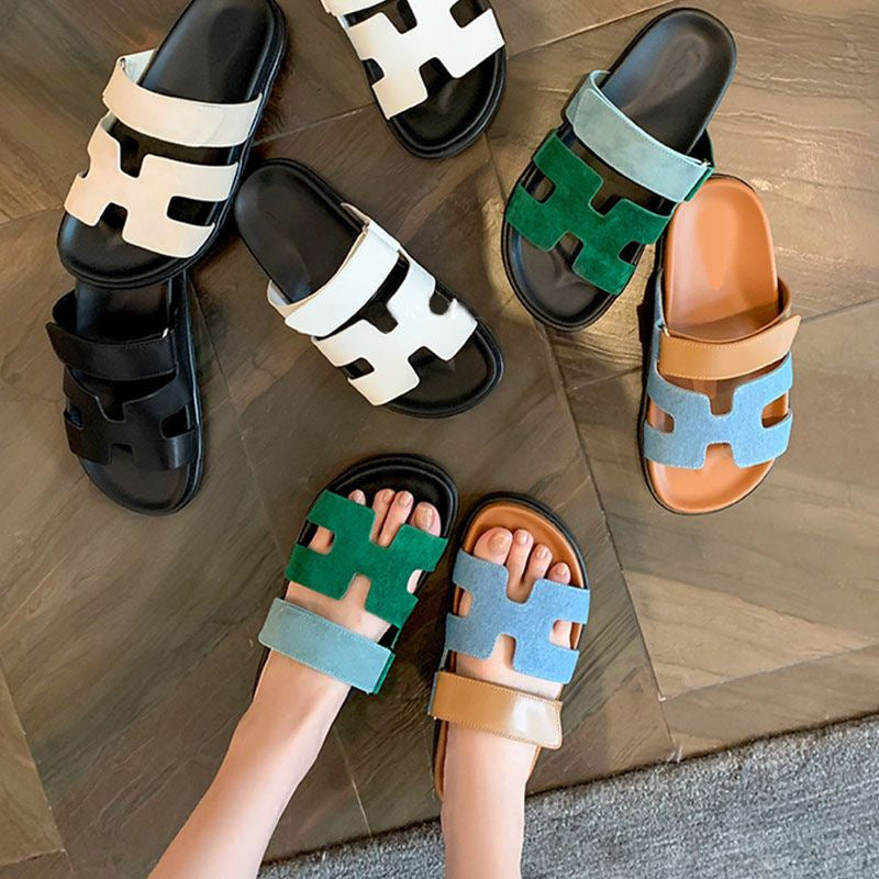 Damen komfortable Veloursleder-Sandalen mit verstellbarem Klettverschluss und rutschfester Sohle Nord Taschen